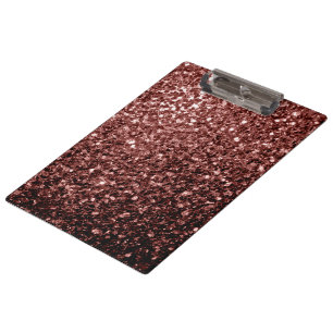 Carpeta De Pinza Purpurina de imitación rojo marrón
