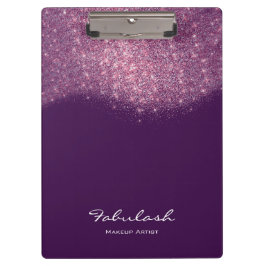 Carpeta De Pinza Purpurina de Makeup Beauty Studio Violeta Púrpura 
