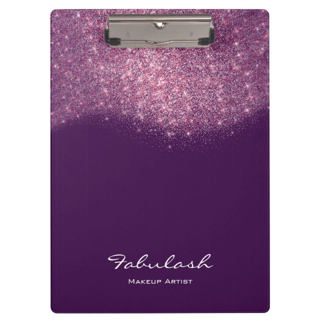 Carpeta De Pinza Purpurina de Makeup Beauty Studio Violeta Púrpura  (Anverso)