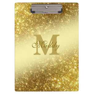 Carpeta De Pinza purpurina de oro personalizado
