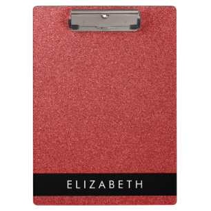 Carpeta De Pinza Purpurina rojo, fondo Purpurina, nombre