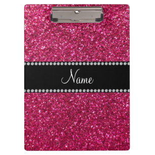 Carpeta De Pinza Purpurina rosado conocido personalizado