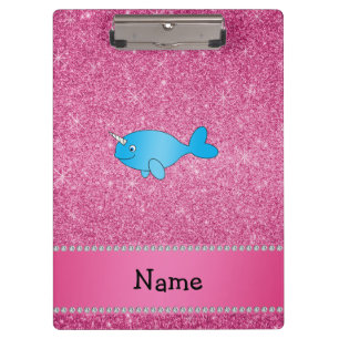 Carpeta De Pinza Purpurina rosado narwhal azul conocido