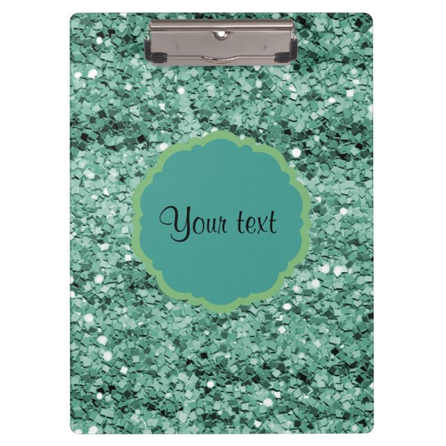 Carpeta De Pinza Purpurina verde azulado brillante (Anverso)