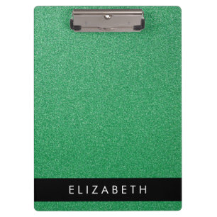 Carpeta De Pinza Purpurina verde, fondo Purpurina, nombre