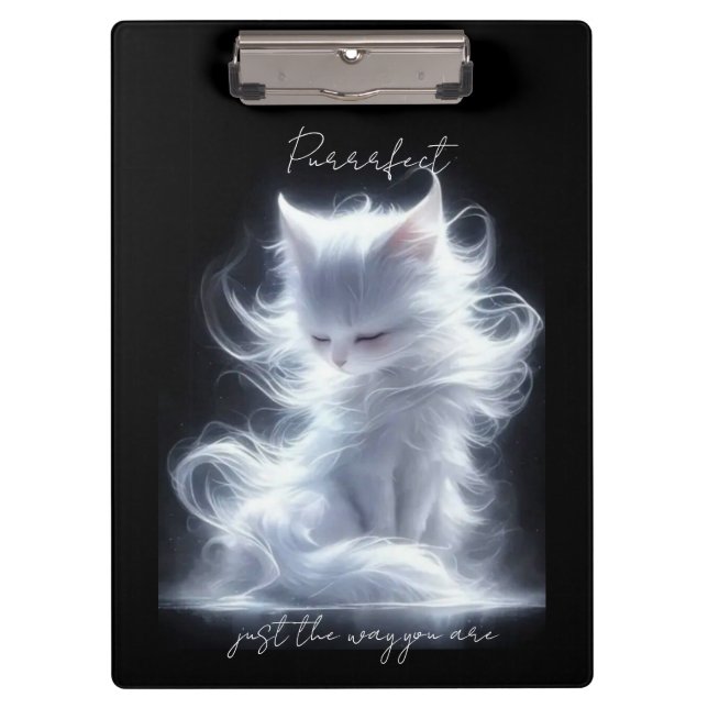 Carpeta De Pinza Purrrfect de gato blanco (Anverso)
