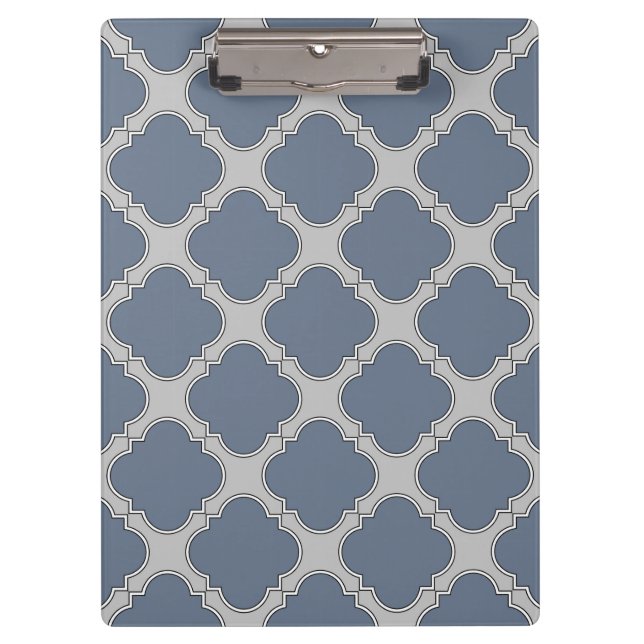 Carpeta De Pinza Quatrefoil azul-gris (Anverso)