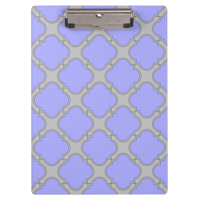 Carpeta De Pinza Quatrefoil periwinkle y gris (Anverso)