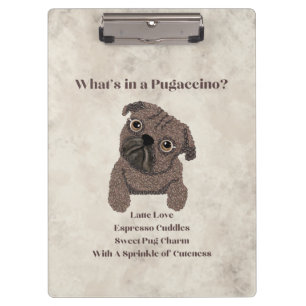 Carpeta De Pinza ¿Qué hay en un Pugaccino-Coffee Bean Dog-