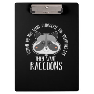 Carpeta De Pinza Raccoon Lover Raccoon Para Día de San Valentín