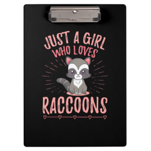 Carpeta De Pinza Raccoon Lover Sólo un Chica que ama el mapache
