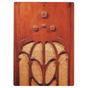 Carpeta De Pinza Radio vintage de madera, hermosa,retro,moda,elegan