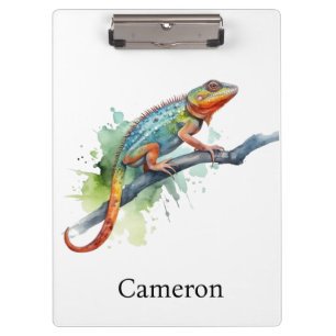 Carpeta De Pinza Rama de colores: Arte Chameleon, personalizado