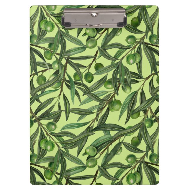 Carpeta De Pinza Ramas de oliva en verde oliva (Anverso)