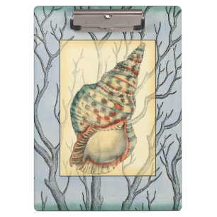 Carpeta De Pinza Ramas del Seashell y de árbol