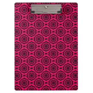Carpeta De Pinza Raspberry Black Flower Seless Pattern