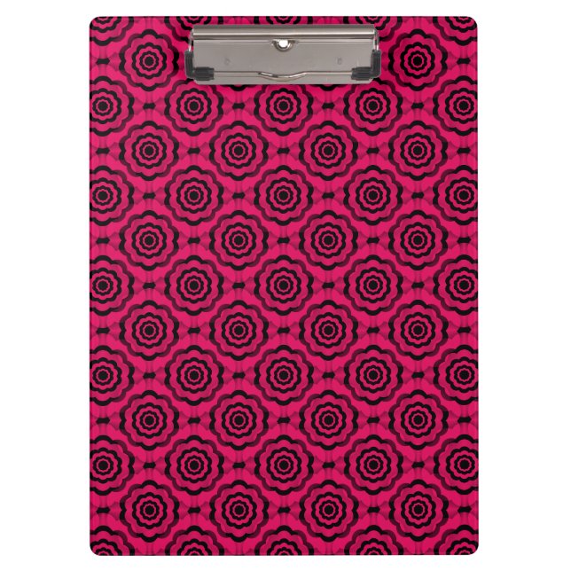 Carpeta De Pinza Raspberry Black Flower Seless Pattern (Anverso)