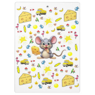 Carpeta De Pinza Ratón Queso Amarillo Camiones Gatos Estrella Porta