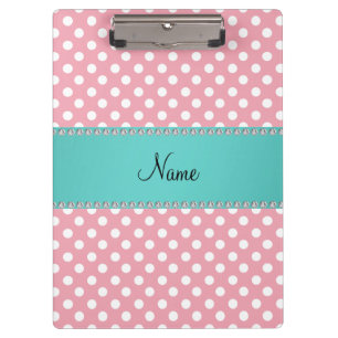 Carpeta De Pinza Raya rosada conocida personalizada de la turquesa