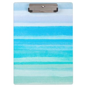 Carpeta De Pinza Raya verde azulada de Ombre de la acuarela del
