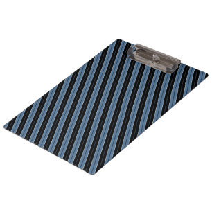 Carpeta De Pinza Rayas azules negras blancas diagonales a rayas fin