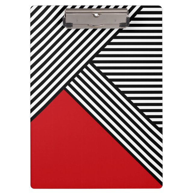 Carpeta De Pinza Rayas blancas y negras con triángulo rojo (Anverso)