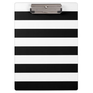 Carpeta De Pinza Rayas - blanco y negro