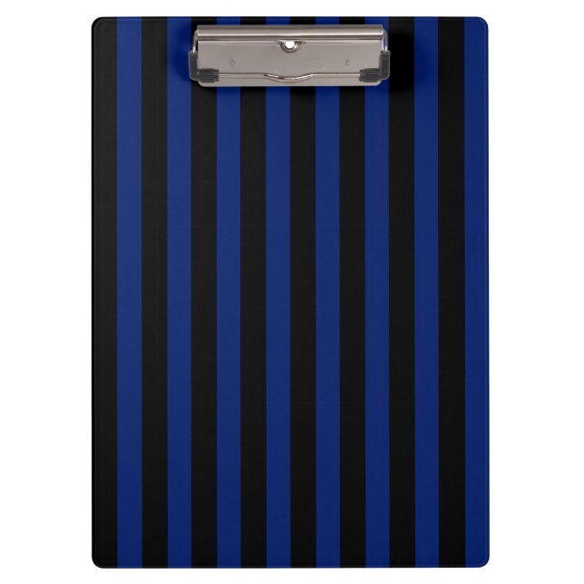 Carpeta De Pinza Rayas de caramelo azul y negro (Anverso)
