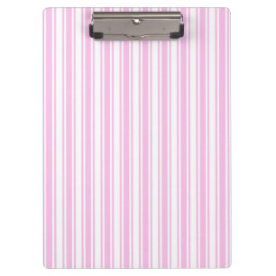 Carpeta De Pinza Rayas de caramelo rosa claro y blanco
