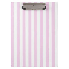 Carpeta De Pinza Rayas de caramelo rosa pálido y blanco