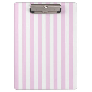 Carpeta De Pinza Rayas de caramelo rosa pálido y blanco