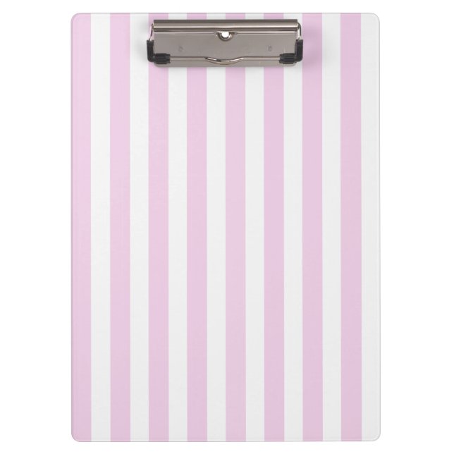 Carpeta De Pinza Rayas de caramelo rosa pálido y blanco (Anverso)