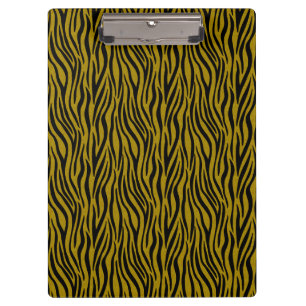 Carpeta De Pinza Rayas de cebra en safari negro y marrón