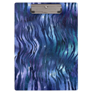 Carpeta De Pinza Rayas de cebra Estrella brillante Noche estrellada