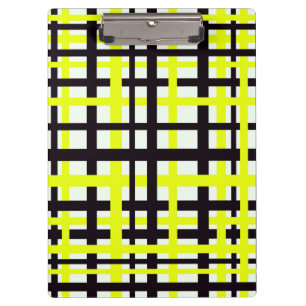 Carpeta De Pinza Rayas de entrelazado Amarillo blanco negro