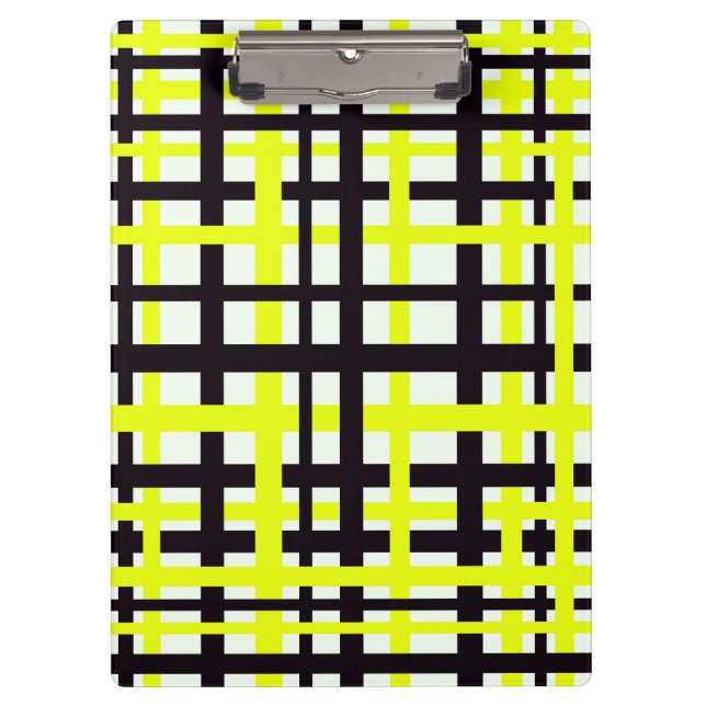 Carpeta De Pinza Rayas de entrelazado Amarillo blanco negro (Anverso)