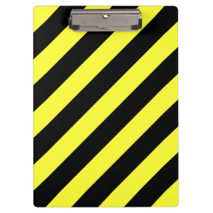 Carpeta De Pinza rayas diagonales negras y amarillas