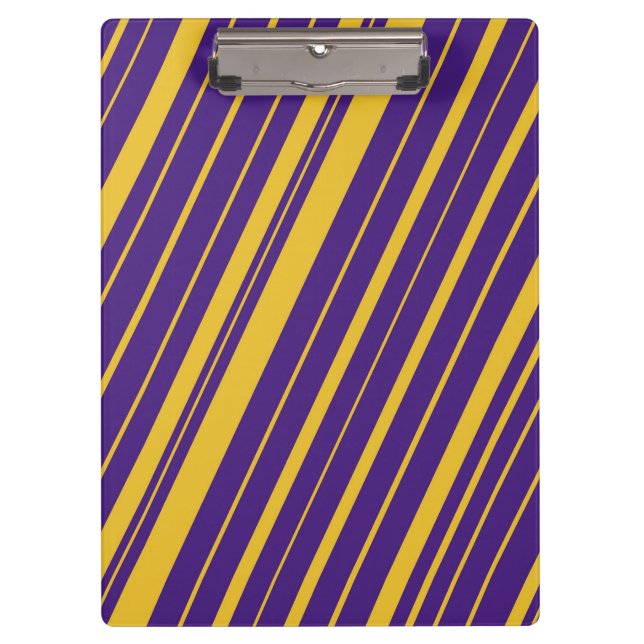 Carpeta De Pinza Rayas diagonales violetas moradas y amarillas (Anverso)