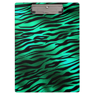 Carpeta De Pinza Rayas Negras de Tigre Verde Esmeralda Animales Sal