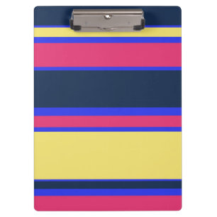 Carpeta De Pinza Rayas rosas, amarillas y azules