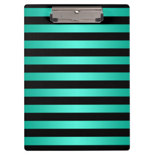 Carpeta De Pinza Rayas turquesas y negras