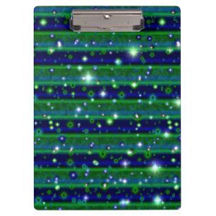 Carpeta De Pinza Rayas verdes azules con estrellas y gotas de lluvi