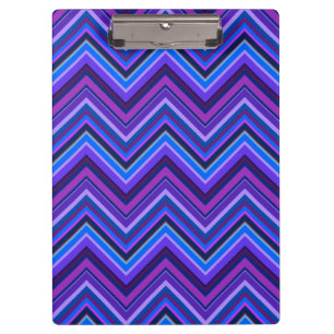 Carpeta De Pinza Rayas zigzag azules y violetas