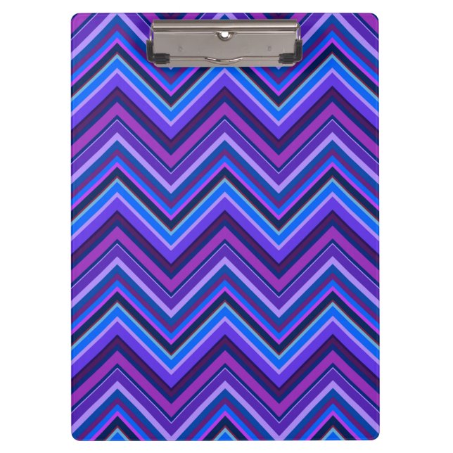 Carpeta De Pinza Rayas zigzag azules y violetas (Anverso)