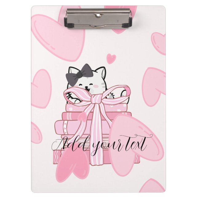 Carpeta De Pinza Read, Write, Love – Cat & Book Clipboard (Anverso)