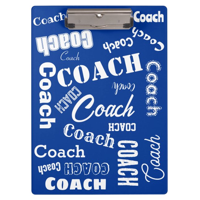 Carpeta De Pinza Real Blue White Personalizado Coach Gigante Nombre (Anverso)