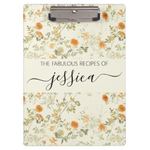 Carpeta De Pinza Receta de nombre de flores silvestres naranjas del