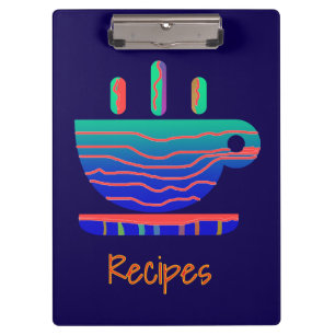 Carpeta De Pinza Recetas de las pausas de café de gradiente azul