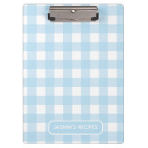 Recetas | Patrón de Gingham Azul Claro y Blanco