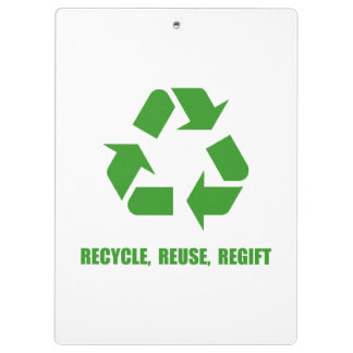 Carpeta De Pinza Recicle la reutilización Regift
